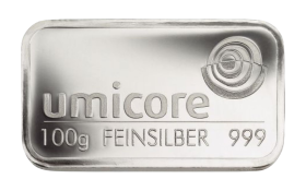 100 g Silberbarren Neuware